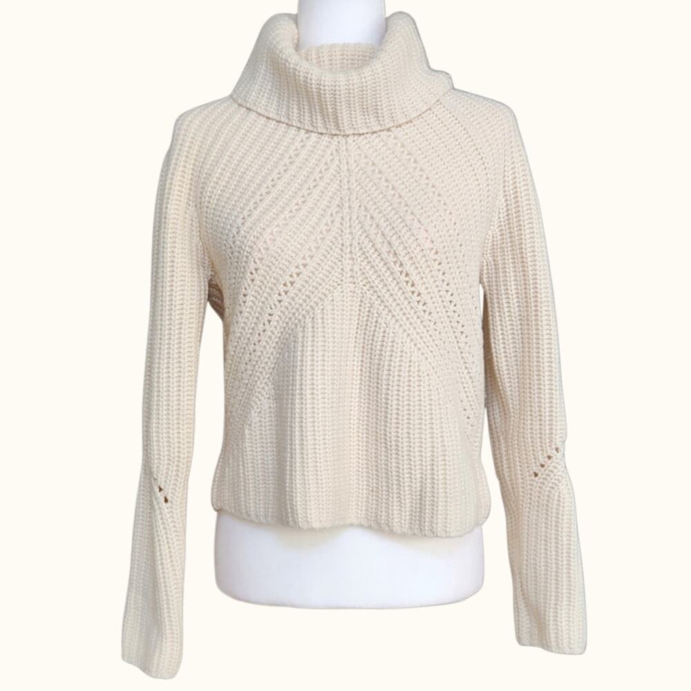rag & bone Ivory Ribbed Chevron Turtleneck Sweater - Picture 4 of 11